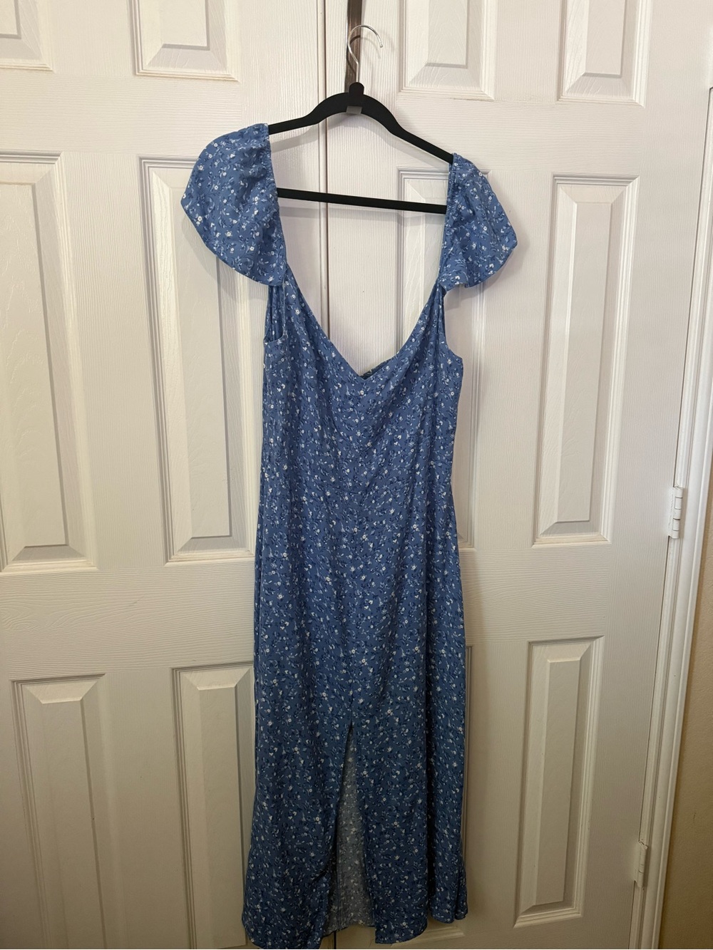 Reformation Baxley Blue Floral Midi Dress size 12